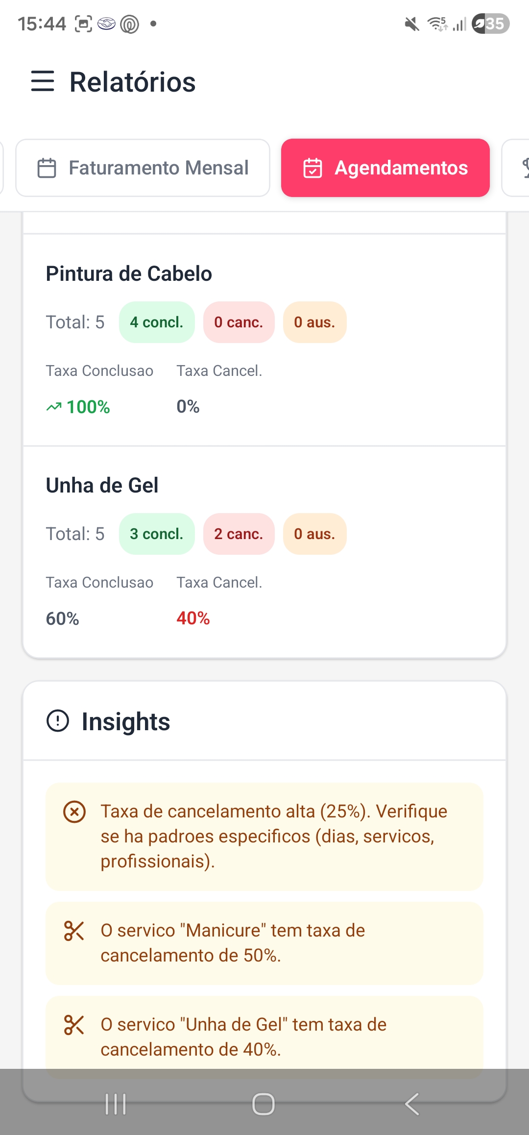 Relatório Agendamentos 3