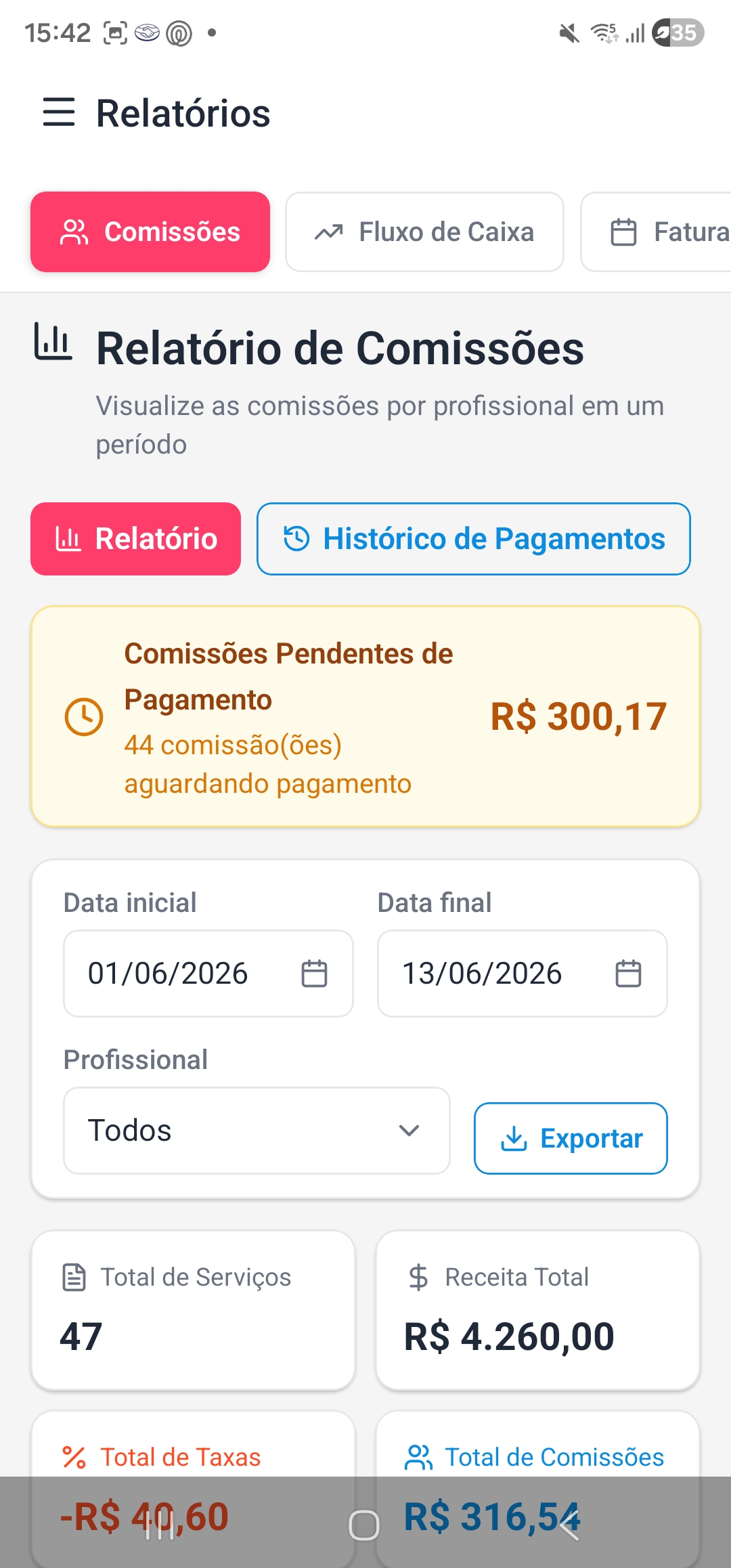 Relatório Comissões